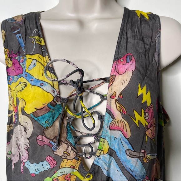 Zadig & Voltaire Tsukasa Ohtake cowboy theme Rory sleeveless dress RARE sz S - Picture 9 of 11